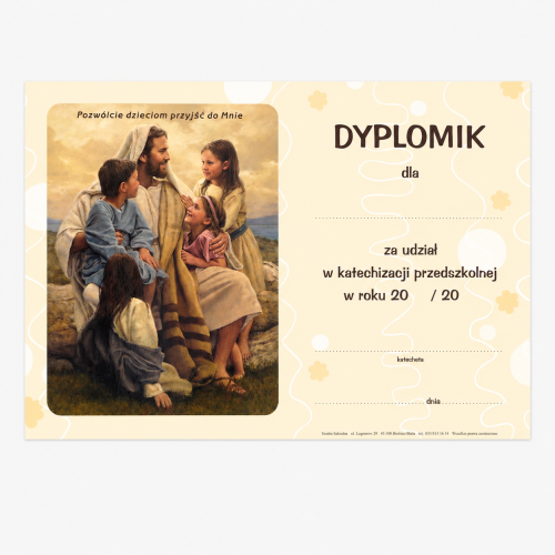 DYPLOM ZA UDZIAŁ W KATECHEZIE PRZEDSZKOLNEJ