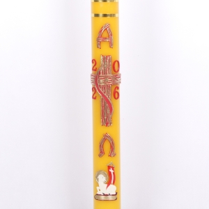 PASCHAŁ 4A 7/100cm 3,5KG ŻÓŁTY, KRZYŻ WSTĘGA + BARAN BIAŁY