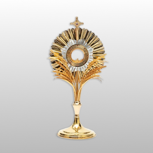 MONSTRANCJA WYS.63CM - KŁOSY, ZŁOCONA
