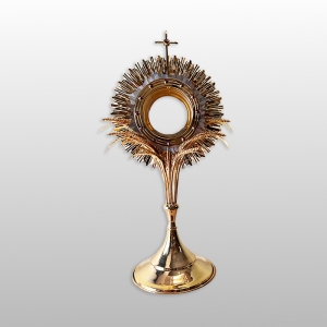 MONSTRANCJA NA DUŻĄ HOSTIĘ WYS.75CM - KŁOSY, ZŁOCONA