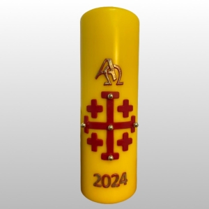ŚWIECA PASCHALNA P-2KG 10/30cm KRZYŻ JEROZOLIMSKI ŻÓŁTA