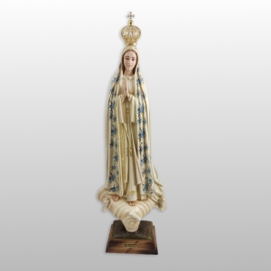 FIGURA MATKA BOŻA FATIMSKA TRADYCYJNE MALOWANIE SZKLANE OCZY KWIATY 55 CM 1036/VF