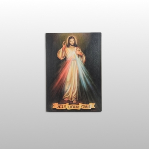 OBRAZ NA DESCE-IKONA, JEZUS MIŁOSIERNY, 30CM x 21,5CM
