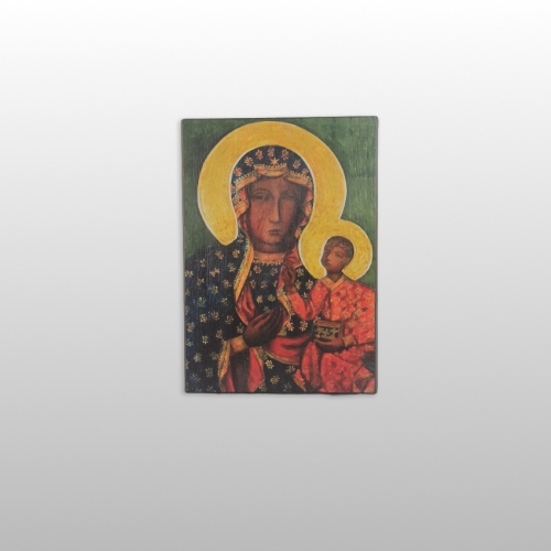 OBRAZ NA DESCE-IKONA, MATKA BOŻA CZĘSTOCHOWSKA, 30CM x 21,5CM