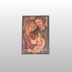 OBRAZ NA DESCE-IKONA, ŚW.RODZINA (BRĄZ), 21,5CM x 15CM