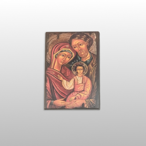 OBRAZ NA DESCE-IKONA, ŚW.RODZINA (BRĄZ), 21,5CM x 15CM