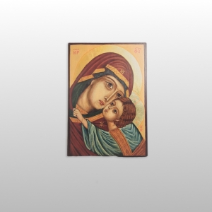 OBRAZ NA DESCE-IKONA, MATKA BOŻA UMILENIE (AUREOLA ZŁOTA), 28,5CM x 41,5CM