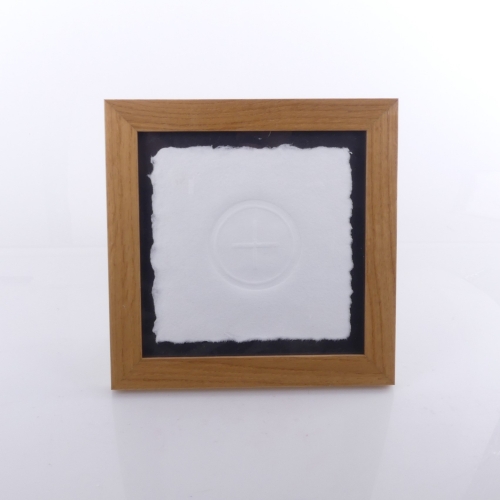 HOSTIA - GRAFIKA TŁOCZONA W RAMCE 15x15cm PAPIER CZERPANY w dębowej ramie