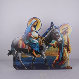 JÓZEF I MARYJA NA OSIOŁKU 100CM - TEKTURA