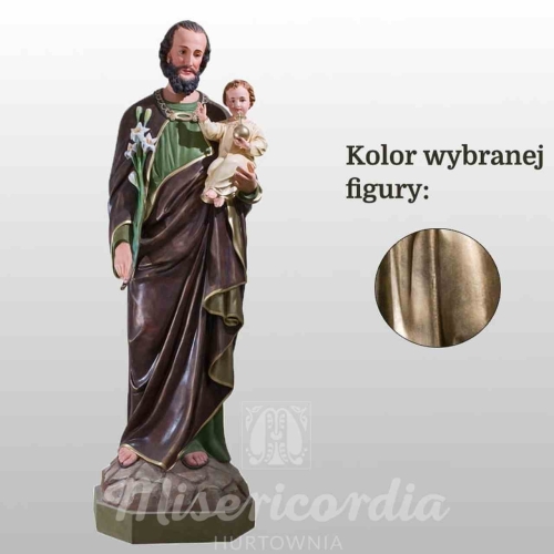 ŚW. JÓZEF OPIEKUN (Z DZIECIĄTKIEM I LILIJKĄ) 160CM ZŁOTY (750)