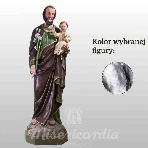 ŚW. JÓZEF OPIEKUN (Z DZIECIĄTKIEM I LILIJKĄ) 160CM SREBRNY (750)