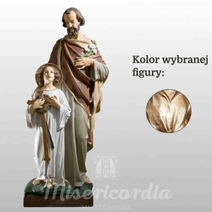 ŚW. JÓZEF OPIEKUN (Z JEZUSEM STOJĄCYM I LILIJKĄ) 150CM WŁOSKIE ZŁOTO (752)