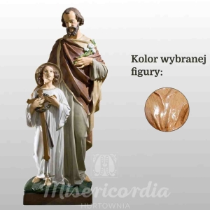 ŚW. JÓZEF OPIEKUN (Z JEZUSEM STOJĄCYM I LILIJKĄ) 150CM DREWNO (752)