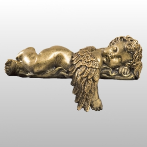 ANIOŁEK ŚPIĄCY ZE SKRZYDEŁKAMI LEWY 43CM ZŁOTY (926)