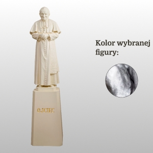 FIGURA OJCA ŚW. JANA PAWŁA II na postumencie 195CM SREBRNY (630)