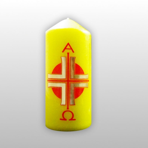 ŚWIECA KLOCEK ŻÓŁTA 12,5 cm  W10 KRZYŻYK