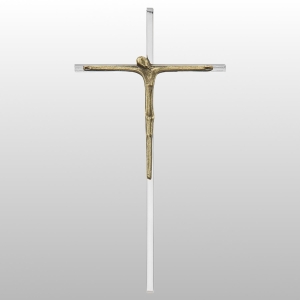 KRZYŻ WISZĄCY STYLOWY NIKIEL 15,5/8CM