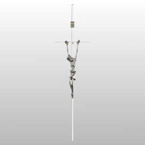 KRZYŻ WISZĄCY NIKIEL 32CM