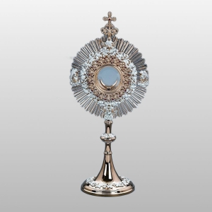 MONSTRANCJA Z KAMIENIAMI h - 63 cm, Ø tarczy 29 cm, (51559)
