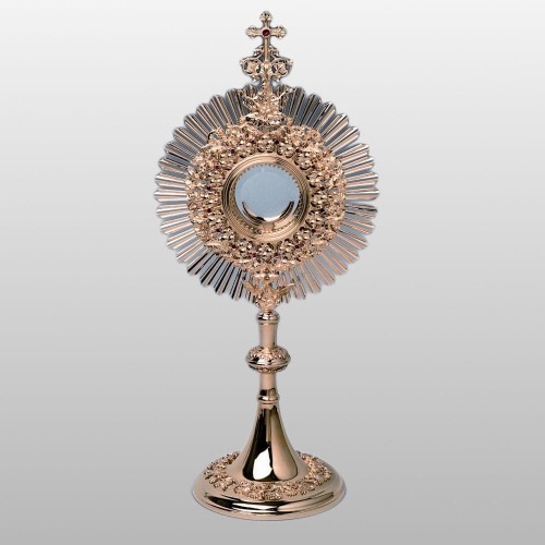 MONSTRANCJA Z KAMIENIAMI h - 63 cm, O tarczy 29 cm, (51561)