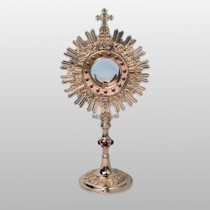 MONSTRANCJA Z KAMIENIAMI h - 53 cm, Ø tarczy 26 cm, (51562)