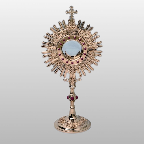 MONSTRANCJA Z KAMIENIAMI h - 53 cm, O tarczy 26 cm, (51562)