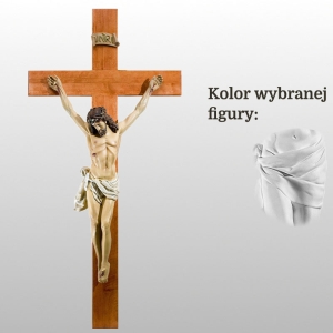 KORPUS CHRYSTUSA 80 CM BIAŁY NA KRZYŻU 125 x 60 CM (176)