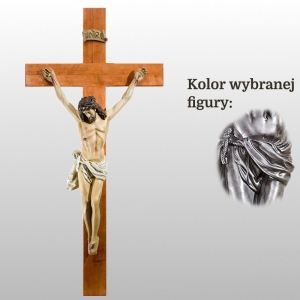 KORPUS CHRYSTUSA 80 CM SREBRNY NA KRZYŻU 125 x 60 CM (176)
