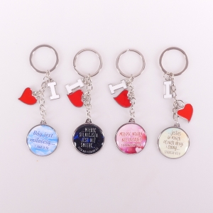 BRELOK METAL - I LOVE - MIX 12CM X 3,5CM