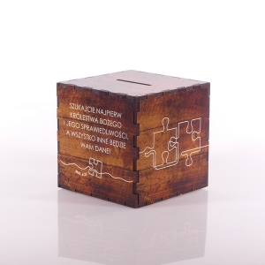SKARBONKA MDF, 9CM X 9CM