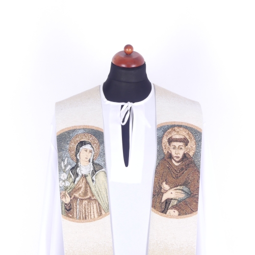 STUŁA HAFTOWANA "ŚW.FRANCISZEK I ŚW.KLARA"