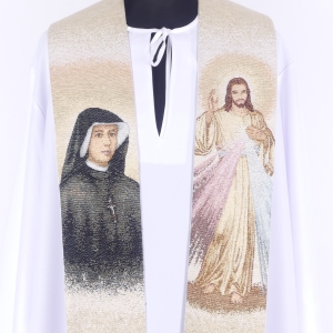 STUŁA HAFTOWANA "ŚW.FAUSTYNA I JEZUS MIŁOSIERNY"