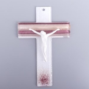 IT KRZYŻ SZKLANY RÓŻA 34 CM