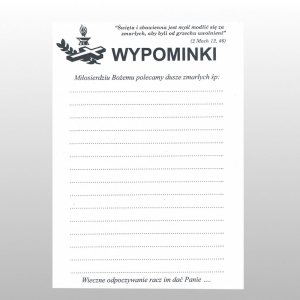 WYPOMINKI DUŻE A5 100 szt .