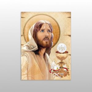 IKONA JEZUS CHRYSTUS - PAM.I KOMUNII - ŚREDNIA 17x23