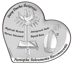 OBRAZEK PAMIĄTKA BIERZMOWANIA SERCE 8X7,5