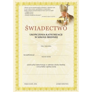 ŚWIADECTWO -SZKOŁA ŚREDNIA