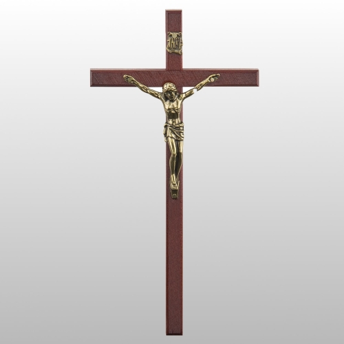 KRZYŻ WISZĄCY DREWNO KOLOR WIŚNIA 19,5CM