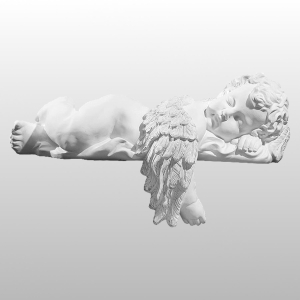 ANIOŁEK ŚPIĄCY ZE SKRZYDEŁKAMI LEWY 43CM BIAŁY (926)