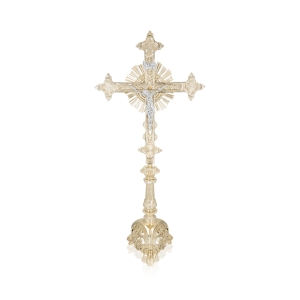 KRZYŻ STOJĄCY MOSIĘŻNY OŁTARZOWY 80 CM