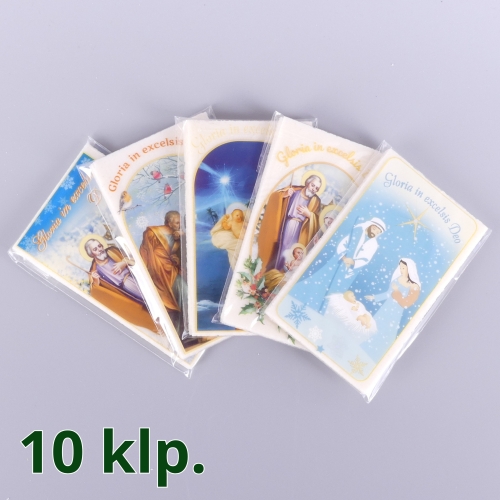 OPŁATKI WIGILIJNE: 5 SZT MAŁYCH + FOLIA KOLOR - KARTON 10 KPL / 1,80 zł/kpl