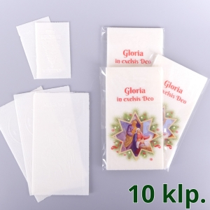 OPŁATKI WIGILIJNE: 3 DUŻE + 2 MAŁE + FOLIA KOLOR - KARTON 10 KPL / 2,3 zł/kpl