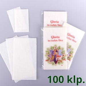 OPŁATKI WIGILIJNE: 3 DUŻE + 2 MAŁE + FOLIA KOLOR - KARTON 100 KPL / 1,9 zł/kpl