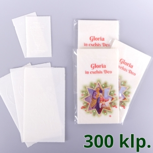 OPŁATKI WIGILIJNE: 3 DUŻE + 2 MAŁE + FOLIA KOLOR - KARTON 300 KPL / 1,7 zł/kpl