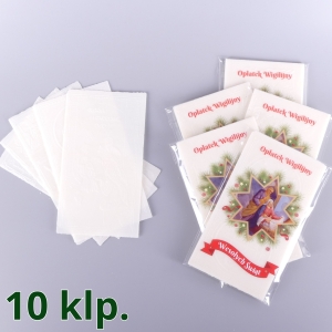 OPŁATKI WIGILIJNE : 5 SZT. DUŻYCH + FOLIA KOLOR - KARTON 10 KPL / 2,50 zł/kpl