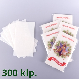 OPŁATKI WIGILIJNE : 5 SZT. DUŻYCH + FOLIA KOLOR - KARTON 300 KPL / 1,90 zł/kpl