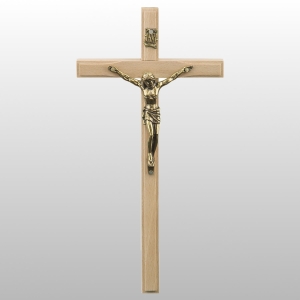 KRZYŻ WISZĄCY DREWNO KOLOR NATURALNY FREZ 19,5CM