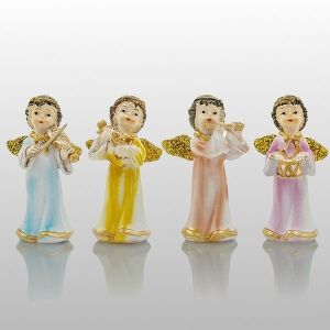 FIGURKA ANIOŁEK STOJĄCY Z INSTRUMENTAMI 8cm