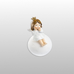 FIGURKA ANIOŁEK KULA ŚNIEŻNA ŚWIECĄCA 17CM