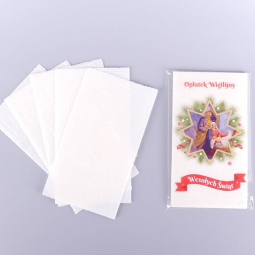 OPŁATKI WIGILIJNE : 5 SZT. DUŻYCH + FOLIA KOLOR